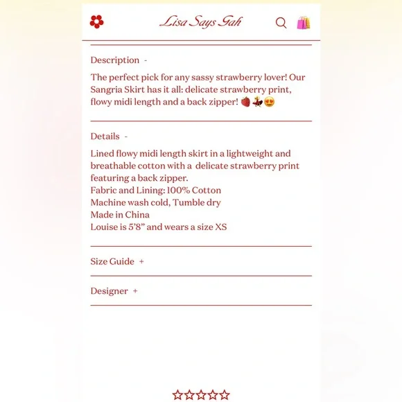 Lisa Says Gah Sangria Skirt - Picture 5 of 14